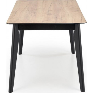 Stół rozkładany loft Guilian 140-180x80cm dąb wotan / czarny Halmar