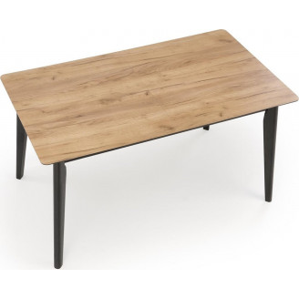 Stół rozkładany loft Guilian 140-180x80cm dąb wotan / czarny Halmar