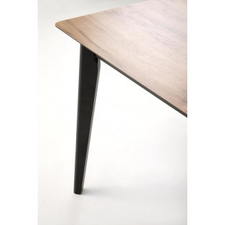 Stół rozkładany loft Guilian 140-180x80cm dąb wotan / czarny Halmar