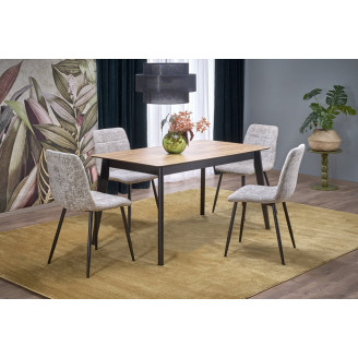 Stół rozkładany loft Guilian 140-180x80cm dąb wotan / czarny Halmar