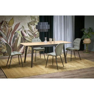 Stół rozkładany loft Guilian 140-180x80cm dąb wotan / czarny Halmar