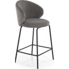 Krzesło barowe tapicerowane H121 63cm popiel / czarny Halmar