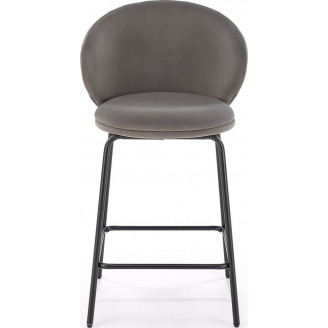 Krzesło barowe tapicerowane H121 63cm popiel / czarny Halmar