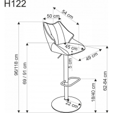 Hoker tapicerowany na czarnej nodze H122 beżowy Halmar