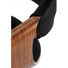 Hoker tapicerowany barowy na czarnej nodze H124 orzech / czarny Halmar