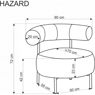 Fotel tapicerowany z okrągłym siedziskiem Hazard cynamonowy Halmar