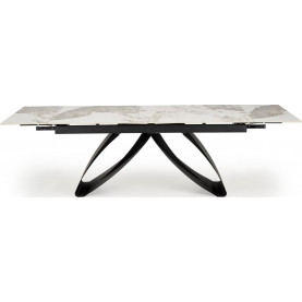 Stół rozkładany Hilario 180-260x90cm biały marmur / czarny Halmar 2