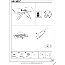 Stół rozkładany Hilario 180-260x90cm biały marmur / czarny Halmar
