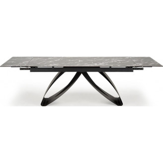 Stół rozkładany Hilario 180-260x90cm czarny marmur / czarny Halmar