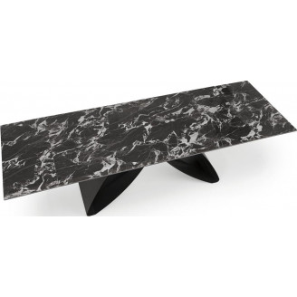 Stół rozkładany Hilario 180-260x90cm czarny marmur / czarny Halmar