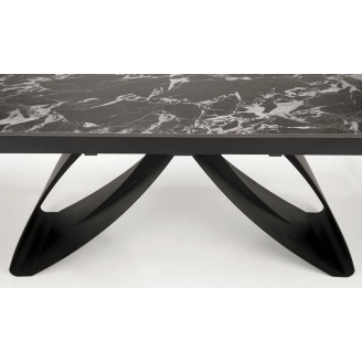 Stół rozkładany Hilario 180-260x90cm czarny marmur / czarny Halmar