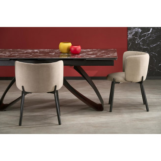 Stół rozkładany Hilario 180-260x90cm czarny marmur / czarny Halmar