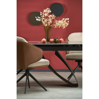 Stół rozkładany Hilario 180-260x90cm czarny marmur / czarny Halmar