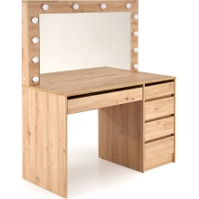 Toaletka z szufladami i lustrem Hollywood XL 120x55cm dąb aristan Halmar