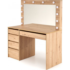 Toaletka z szufladami i lustrem Hollywood XL 120x55cm dąb aristan Halmar 2
