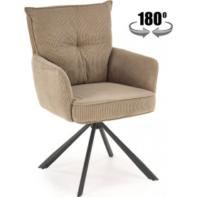 Krzesło sztruksowe obrotowe K528 cappuccino Halmar 2