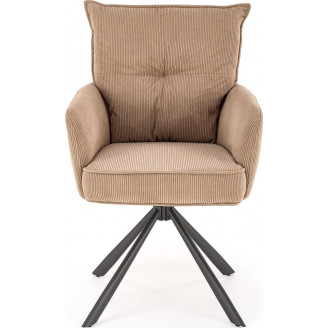 Krzesło sztruksowe obrotowe K528 cappuccino Halmar