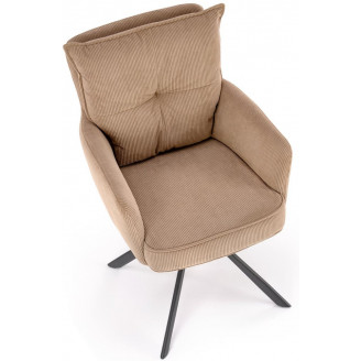 Krzesło sztruksowe obrotowe K528 cappuccino Halmar