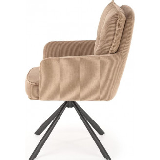 Krzesło sztruksowe obrotowe K528 cappuccino Halmar