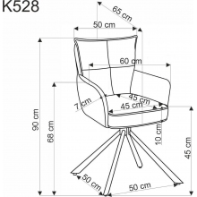 Krzesło sztruksowe obrotowe K528 cappuccino Halmar