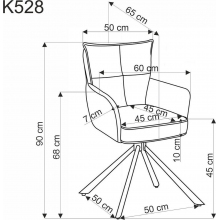 Krzesło sztruksowe obrotowe K528 popiel Halmar