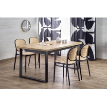 Krzesło z tworzywa boho K529 czarny / naturalny Halmar