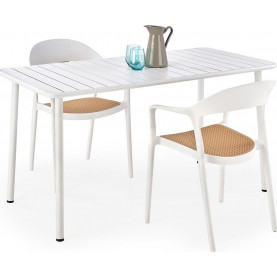 Krzesło z tworzywa boho K530 biały / naturalny Halmar 2