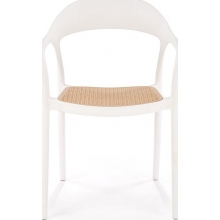 Krzesło z tworzywa boho K530 biały / naturalny Halmar