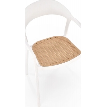 Krzesło z tworzywa boho K530 biały / naturalny Halmar