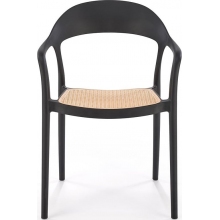 Krzesło z tworzywa boho K530 czarny / naturalny Halmar