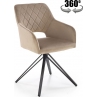 Krzesło welurowe z obrotowym siedziskiem K535 beżowe Halmar