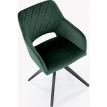Krzesło welurowe z obrotowym siedziskiem K535 zielone Halmar