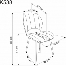 Krzesło welurowe K538 popiel Halmar