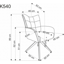 Krzesło fotelowe obrotowe K540 popiel Halmar