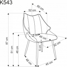 Krzesło tapicerowane K543 popiel Halmar