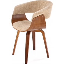 Krzesło drewniane tapicerowane K545 beż / orzechowy Halmar