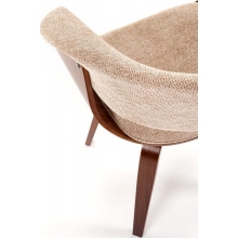 Krzesło drewniane tapicerowane K545 beż / orzechowy Halmar