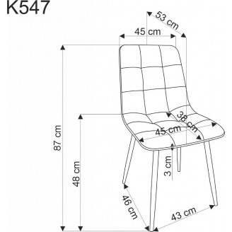 Krzesło pikowane tapicerowane K547 popiel Halmar