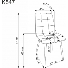 Krzesło pikowane tapicerowane K547 popiel Halmar