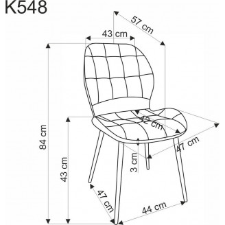 Krzesło pikowane tapicerowane K548 popiel Halmar