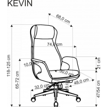 Fotel gabinetowy tapicerowany Kevin jasny popiel Halmar