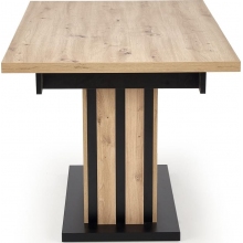 Stół rozkładany na jednej nodze Lamello 160-210x90cm dąb artisan/czarny Halmar