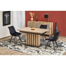 Stół rozkładany na jednej nodze Lamello 160-210x90cm dąb artisan/czarny Halmar