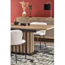 Stół rozkładany na jednej nodze Lamello 160-210x90cm dąb artisan/czarny Halmar