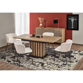 Stół rozkładany na jednej nodze Lamello 160-210x90cm dąb artisan/czarny Halmar