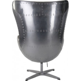 Designerski Fotel obrotowy Jajo aluminium/brązowy D2.Design do salonu i sypialni. 2