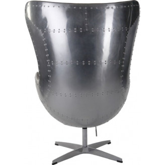 Designerski Fotel obrotowy Jajo aluminium/brązowy D2.Design do salonu i sypialni.