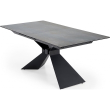 Stół rozkładany ceramiczny Luciano 180-230x90cm niebiesko-czarny marmur / czarny Halmar