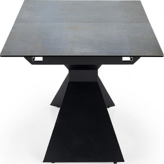 Stół rozkładany ceramiczny Luciano 180-230x90cm niebiesko-czarny marmur / czarny Halmar