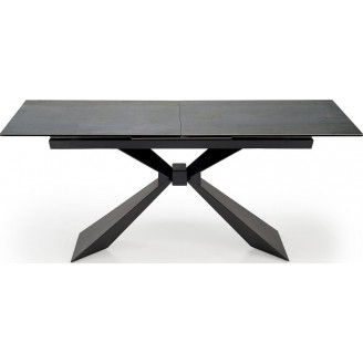 Stół rozkładany ceramiczny Luciano 180-230x90cm niebiesko-czarny marmur / czarny Halmar